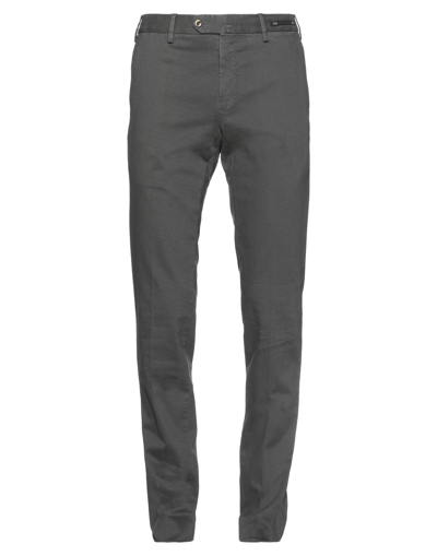 Shop Pt Torino Man Pants Lead Size 40 Cotton, Elastane In Grey