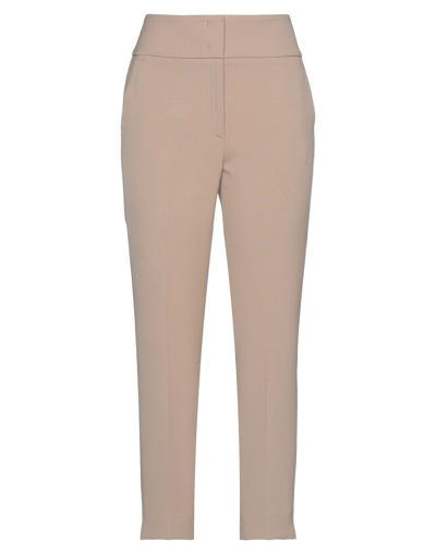 Peserico Woman Pants Sand Size 12 Polyester, Viscose, Cotton, Elastane In Beige