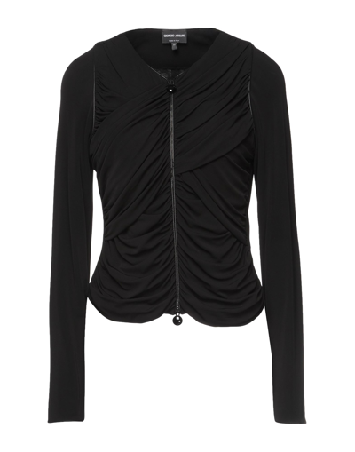 Shop Giorgio Armani Woman Cardigan Black Size 4 Viscose, Elastane