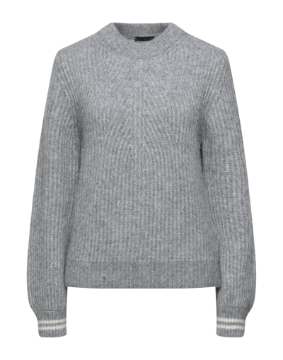 Shop Emporio Armani Woman Sweater Light Grey Size 12 Polyamide, Alpaca Wool, Wool