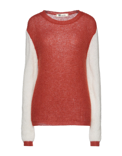 Shop Ebarrito Woman Sweater Rust Size Onesize Acrylic, Polyamide, Wool, Mohair Wool In Red