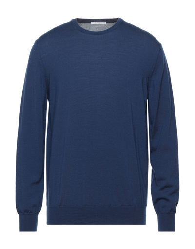 Shop Kangra Cashmere Kangra Man Sweater Blue Size 36 Merino Wool