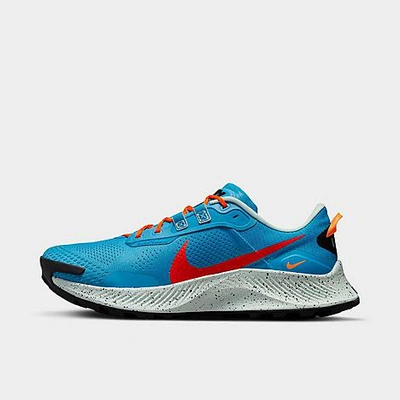 Shop Nike Men's Pegasus Trail 3 Running Shoes In Laser Blue/mint Foam/black/habanero Red