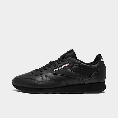 Shop Reebok Men's Classic Leather Casual Shoes In Core Black/core Black/pure Grey 5