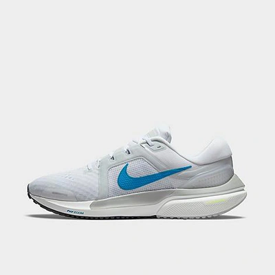 Shop Nike Men's Air Zoom Vomero 16 Running Shoes In White/pure Platinum/lime Glow/imperial Blue