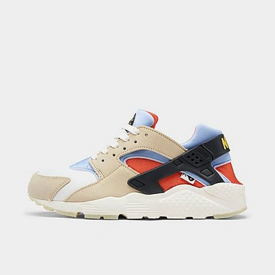 Shop Nike Big Kids' Huarache Run Yin-yang Casual Shoes Size 5.0 Suede In Lemon Drop/sail/light Marine/off Noir