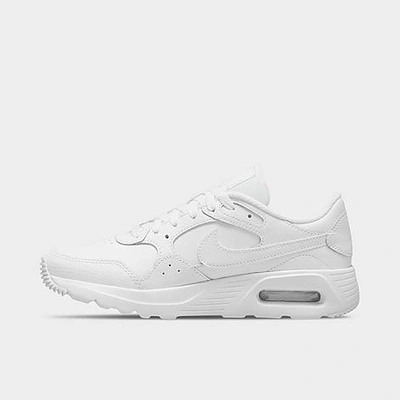 Shop Nike Women's Air Max Sc Leather Casual Shoes In White/white/white