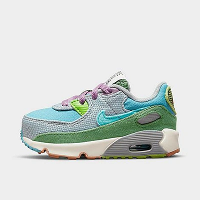 Shop Nike Kids' Toddler Air Max 90 Se Casual Shoes In Worn Blue/wolf Grey/treeline/copa