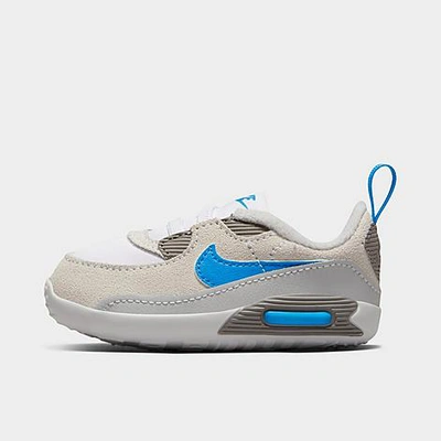 Shop Nike Infant Air Max 90 Crib Booties In White/photo Blue/grey Fog/flat Pewter