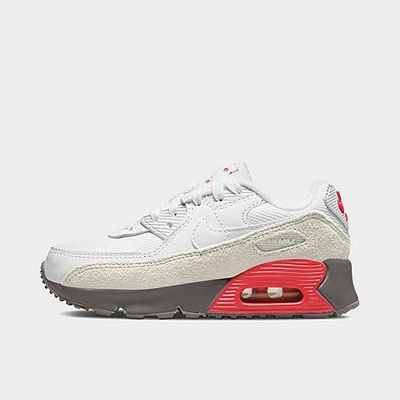 Shop Nike Little Kids' Air Max 90 Casual Shoes In White/light Silver/flat Pewter/white