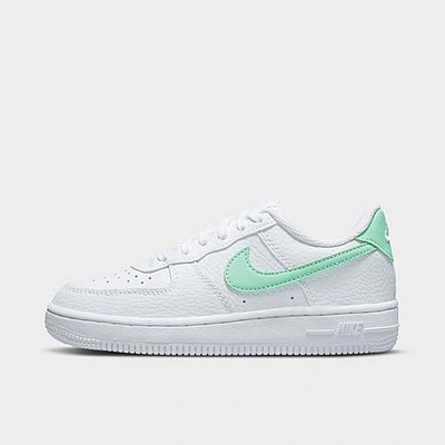 Shop Nike Little Kids' Air Force 1 Low Se Casual Shoes In White/mint Foam