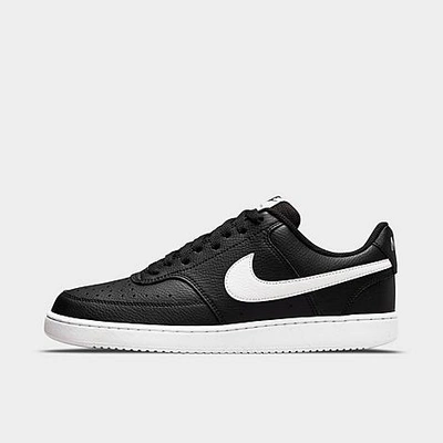Shop Nike Men's Court Vision Low Next Nature Casual Shoes In Black/white/black