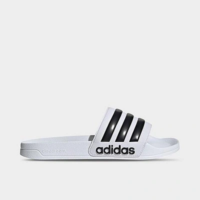 Shop Adidas Originals Adidas Men's Adilette Shower Slide Sandals In White/black/white