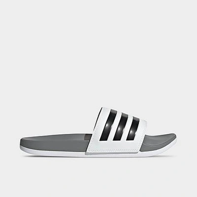 Shop Adidas Originals Adidas Men's Essentials Adilette Comfort Slide Sandals In White/black/grey