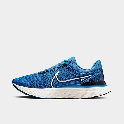 Shop Nike Men's React Infinity Run Flyknit 3 Running Shoes In Dutch Blue/black/blue Glow/phantom