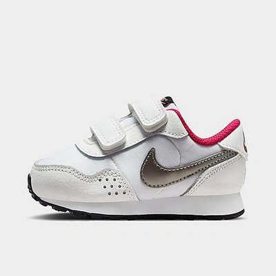 Shop Nike Boys' Toddler Md Valiant Hook-and-loop Casual Shoes In White/metallic Pewter/summit White/black
