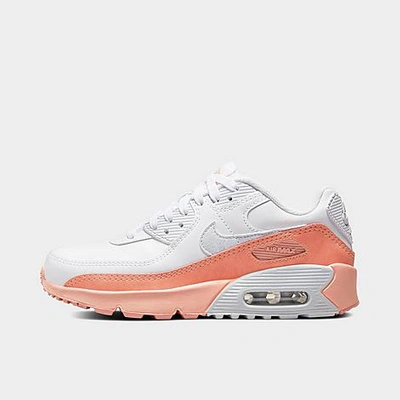 Shop Nike Girls' Big Kids' Air Max 90 Ltr Se Casual Shoes In White/aura/light Madder Root