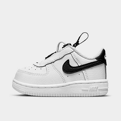 Shop Nike Kids' Toddler Air Force 1 Toggle Casual Shoes In White/black