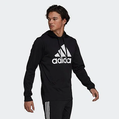 Shop Adidas Originals Adidas Men's Essentials Logo Pullover Hoodie In Black/white