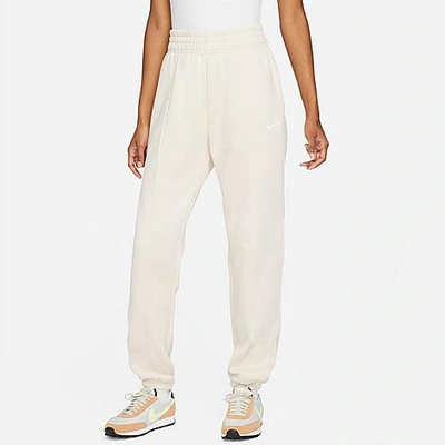 Shop Nike Women's Sportswear Essential Fleece Jogger Pants In Pearl White/white