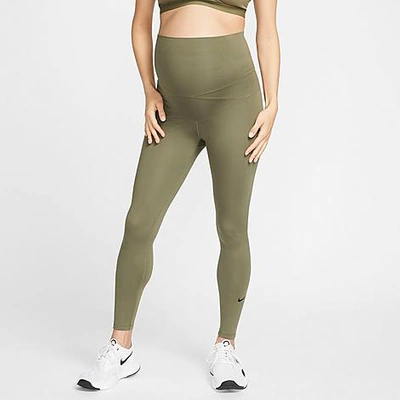 Shop Nike Women's One Training Leggings (maternity) In Medium Olive/black