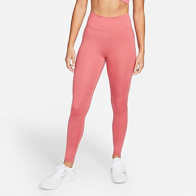 Shop Nike Women's One Luxe Mid-rise Tights In Archaeo Pink/clear