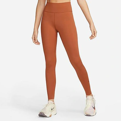 Shop Nike Women's One Luxe Mid-rise Tights In Burnt Sunrise/clear