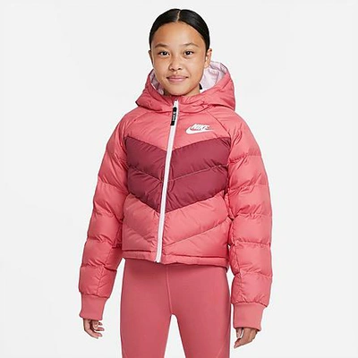 Nike Kids Girls Sportswear Chevron Puffer Jacket In Archaeo Pink rush Maroon pink Foam ModeSens