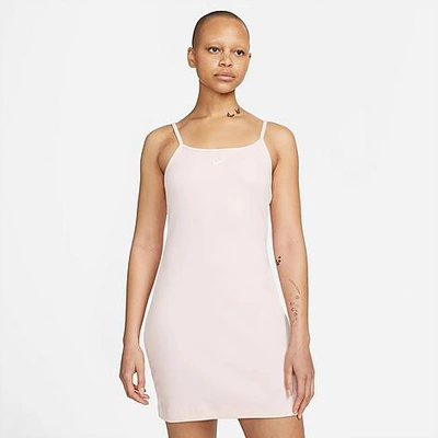 Shop Nike Women's Sportswear Essential Ribbed Dress In Atmosphere/white