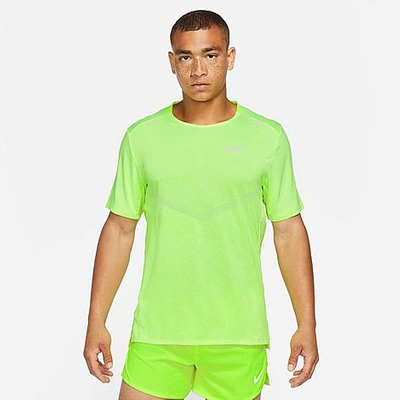 Shop Nike Men's Dri-fit Rise 365 Running T-shirt In Volt/heather