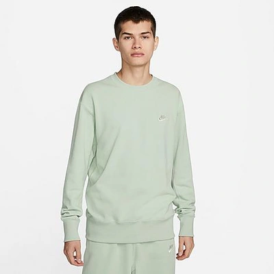Shop Nike Men's Sportswear Classic Fleece Crewneck Sweatshirt In Seafoam/seaglass