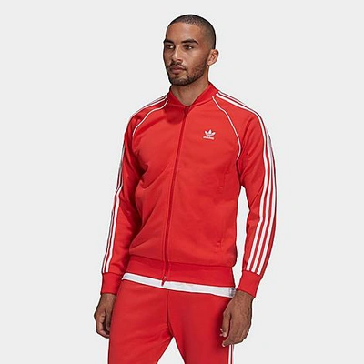 Shop Adidas Originals Adidas Men's Originals Adicolor Primeblue Sst Track Jacket In Vivid Red