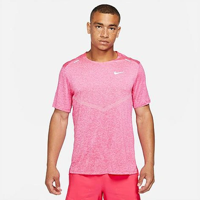 Shop Nike Men's Dri-fit Rise 365 Running T-shirt In Hyper Pink/heather
