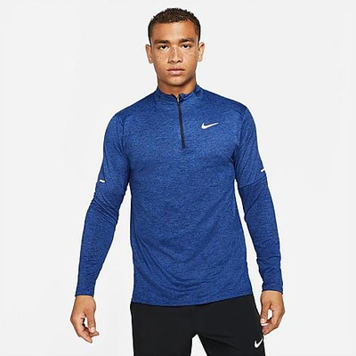 Shop Nike Men's Dri-fit Element Half-zip Running Shirt In Obsidian/game Royal/reflective Silver
