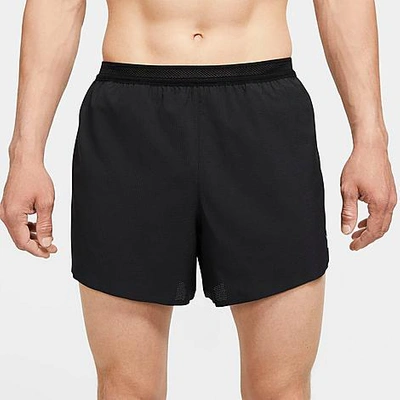 Shop Nike Men's Aeroswift 4 Inch Running Shorts In Black/white