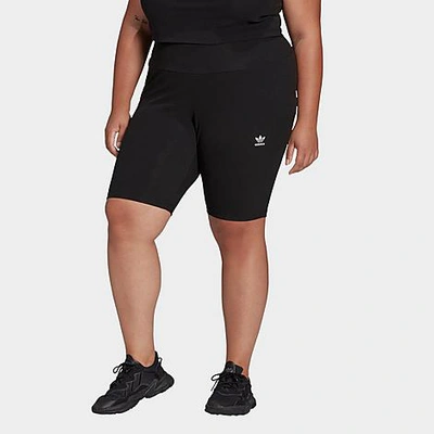 Shop Adidas Originals Adidas Women's Originals Adicolor Essentials Short Tights (plus Size) In Black