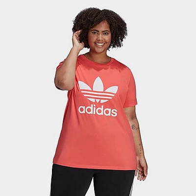 Adidas Originals Adidas Women's Originals Adicolor Classics Trefoil T-shirt  (plus Size) In Semi Turbo | ModeSens