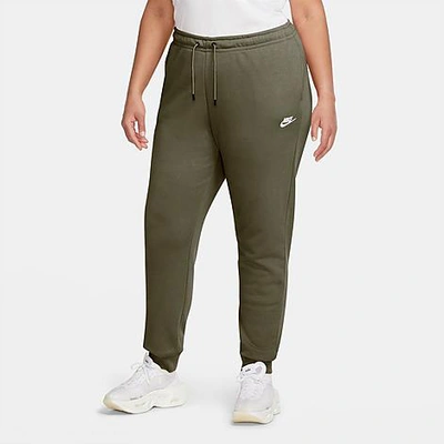 Shop Nike Women's Sportswear Essential Jogger Pants (plus Size) In Medium Olive/white