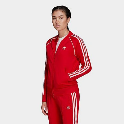Shop Adidas Originals Adidas Women's Originals Primeblue Sst Track Jacket In Vivid Red