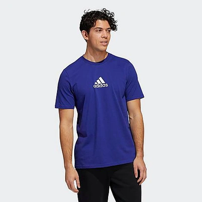 Shop Adidas Originals Adidas Men's Sportswear Positivity Short-sleeve Graphic T-shirt In Legacy Indigo