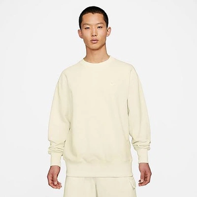 Shop Nike Men's Sportswear Classic Fleece Crewneck Sweatshirt In Coconut Milk/sail