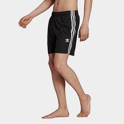 Shop Adidas Originals Adidas Men's Originals Adicolor Classics 3-stripes Swim Shorts In Black