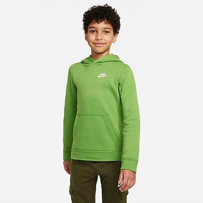 Shop Nike Boys' Sportswear Club Fleece Pullover Hoodie In Chlorophyll/white