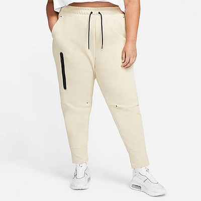 Shop Nike Women's Sportswear Tech Fleece Jogger Pants (plus Size) In Rattan/white