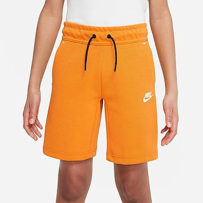 Shop Nike Boys' Sportswear Tech Fleece Shorts In Kumquat/white