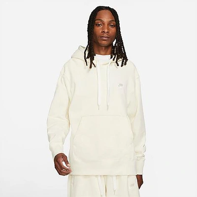 Shop Nike Men's Sportswear Classic Fleece Pullover Hoodie In Coconut Milk