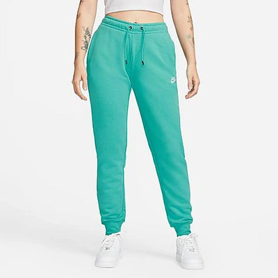 Shop Nike Women's Sportswear Essential Jogger Pants In Washed Teal/white