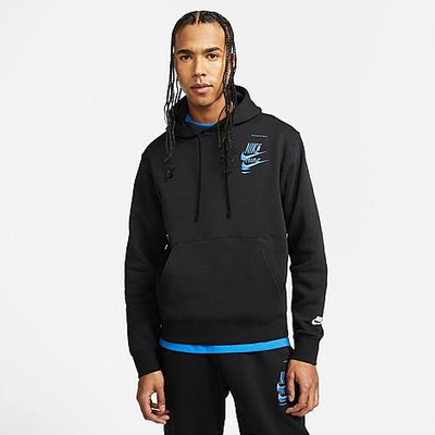 Shop Nike Men's Sportswear Sport Essentials+ Fleece Pullover Hoodie In Black/white