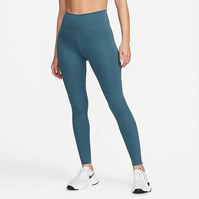 Shop Nike Women's One Luxe Mid-rise Tights In Ash Green/clear