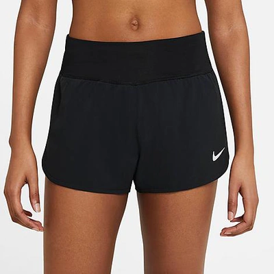 Shop Nike Women's Eclipse Running Shorts In Black/reflective Silver